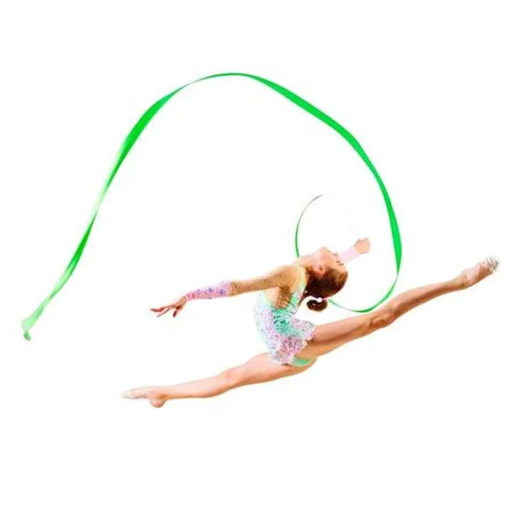 5 Stücke 4 m Gymnastikband, Tanz-Requisiten für Kinder, Rosarot, Pink, Rot, Orange, Gelb, Grün, Blau