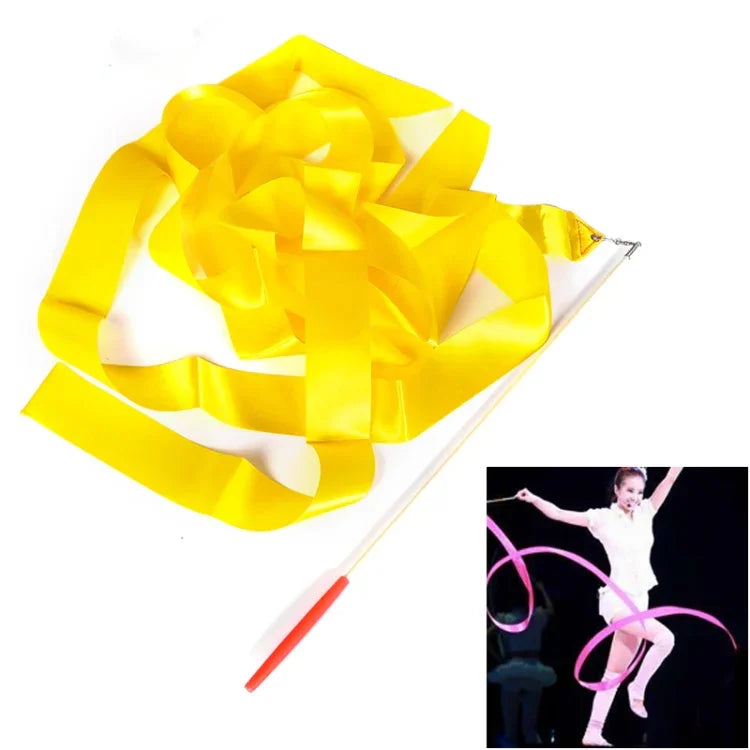 5 Stücke 4 m Gymnastikband, Tanz-Requisiten für Kinder, Rosarot, Pink, Rot, Orange, Gelb, Grün, Blau