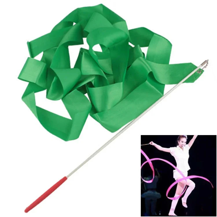 5 Stücke 4 m Gymnastikband, Tanz-Requisiten für Kinder, Rosarot, Pink, Rot, Orange, Gelb, Grün, Blau