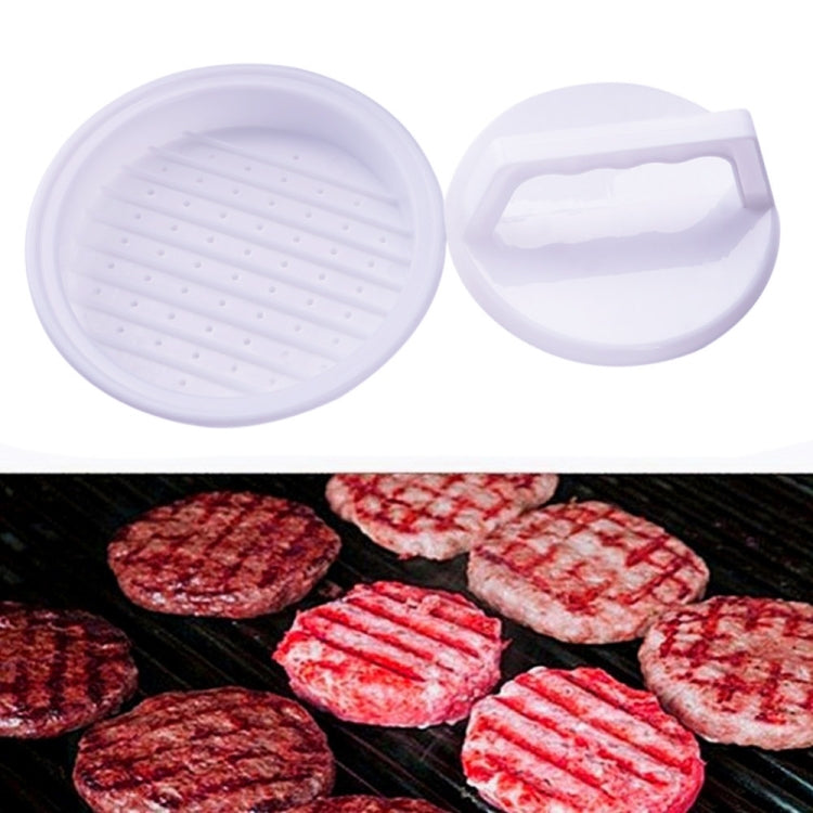 Runde Hamburgerpresse aus lebensmittelechtem Kunststoff zum Formen von Hamburgerfleisch, Rinder-Burgerpresse, Pattie-Maker, Form, Küchenwerkzeug, 2 Stück, Weiß