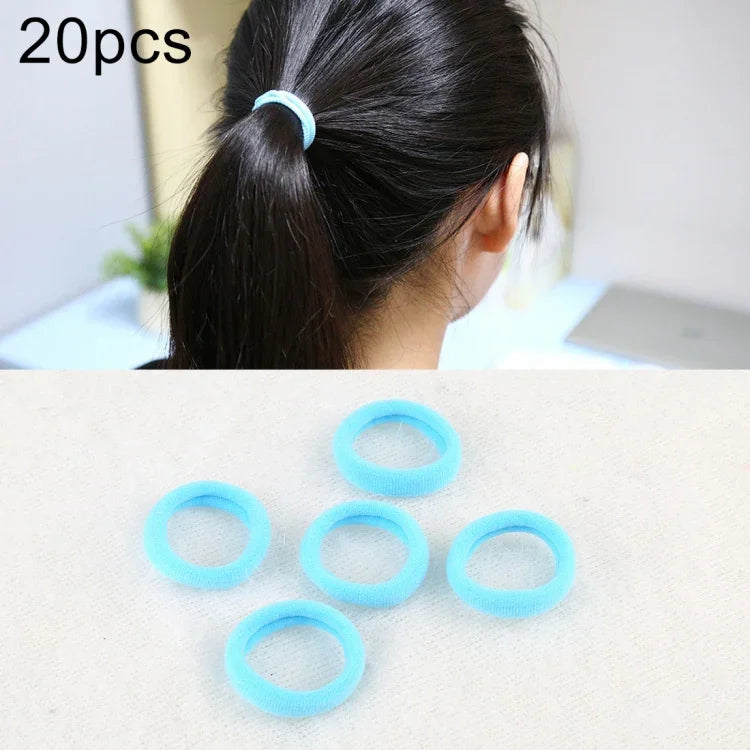 20 Stück / Packung Haargummis für Mädchen und Kinder, elastische Haarbänder für Pferdeschwänze