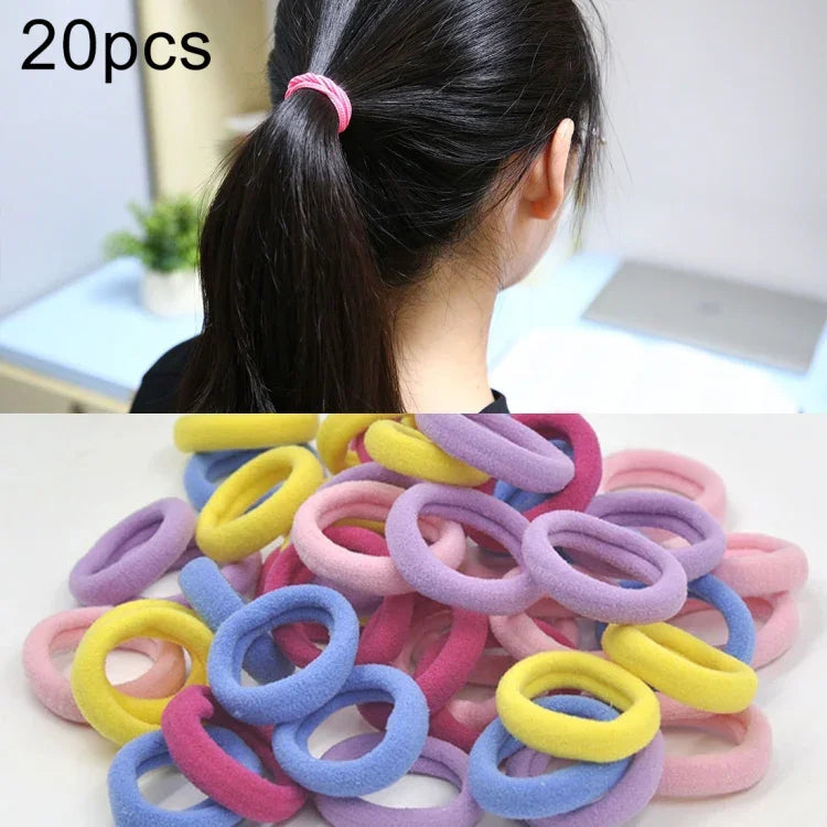 20 Stück / Packung Haargummis für Mädchen und Kinder, elastische Haarbänder für Pferdeschwänze