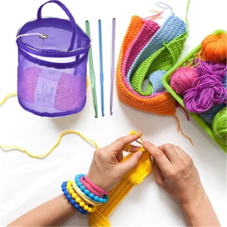 Netztasche DIY Handwebwerkzeuge Garn Aufbewahrung Stricktasche Organizer Hohle Garn Tasche, Groß Rosenrot, Groß Lila, Klein Rosenrot, Klein Lila, Klein Beige, Klein Rosa