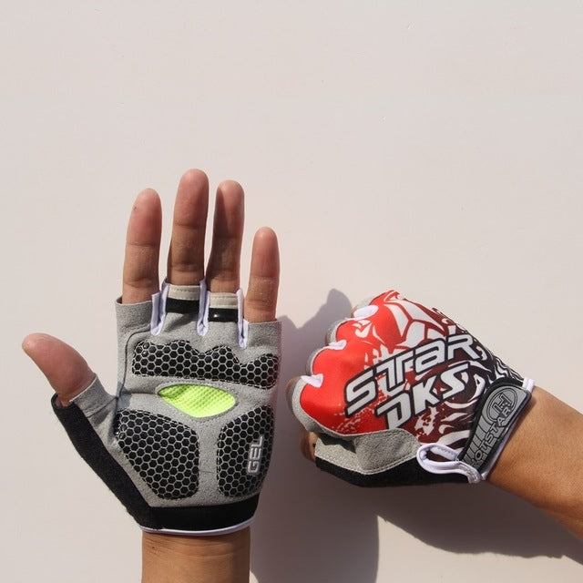 Fahrrad-Stoßdämpfende Anti-Rutsch-Handschuhe Fitness-Gewichtheber-Trainings-Halbfingerhandschuhe, M, L, XL