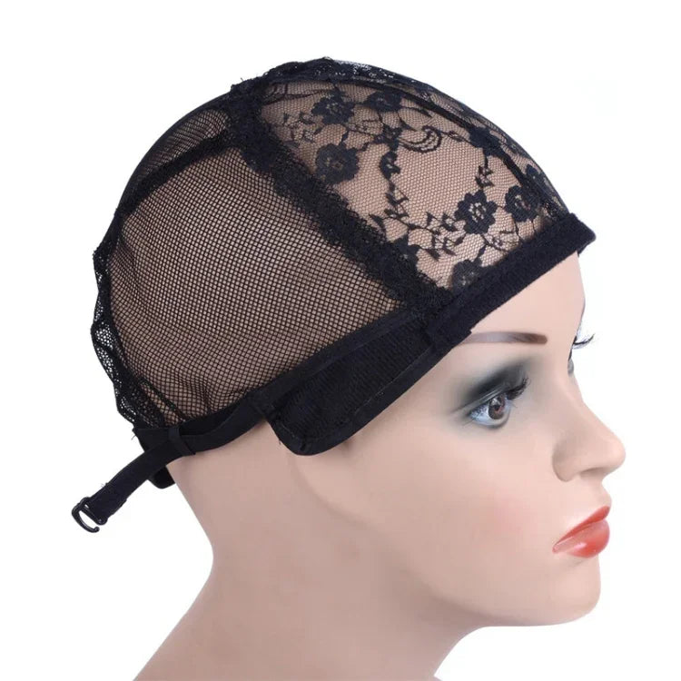 Elastisches Haarnetz mit Spitzenunterseite, Perückenzubehör, 56 cm