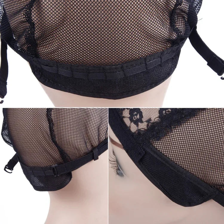 Elastisches Haarnetz mit Spitzenunterseite, Perückenzubehör, 56 cm