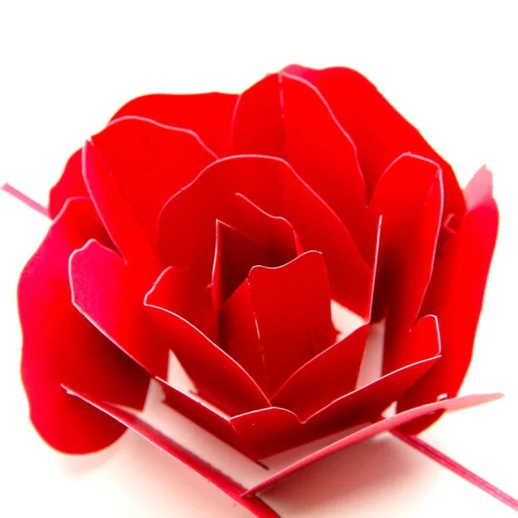 3D Pop Up Rose Dankeskarten Blumen Handgemachte Blanko Vintage Papier Happy Birthday Love Geschenkkarte, Größe: 13x16cm, Handgemacht Blanko