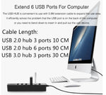 Multi USB 2.0 Hub USB Verteiler Hochgeschwindigkeit 6 Ports mit TF SD Kartenleser