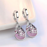 925 Sterlingsilber Mondlicht Opal Tränen Totem Tropfen Ohrringe, Weiß, Rosa