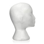 Schaufensterpuppenkopf aus Schaumstoff für weibliche Ausstellerinnen, z. B. für Mützen, Kopfhörer, Haaraccessoires und Perücken.