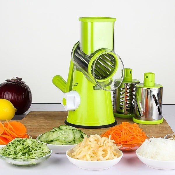 Multifunktionaler elektrischer Obst- und Gemüseschneider Karotten-Kartoffel-Schneidemaschine Edelstahlklinge Salatschneider, zufällige Farblieferung