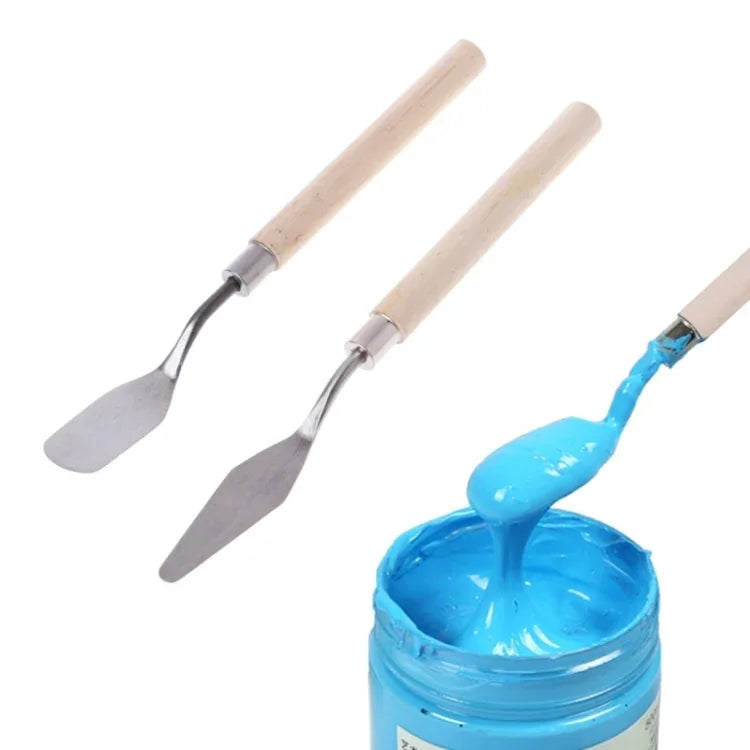 2 Stück Edelstahl-Palettenmesser Spachtel Schaber zum Mischen von Kunst-Ölfarben, 2 STK