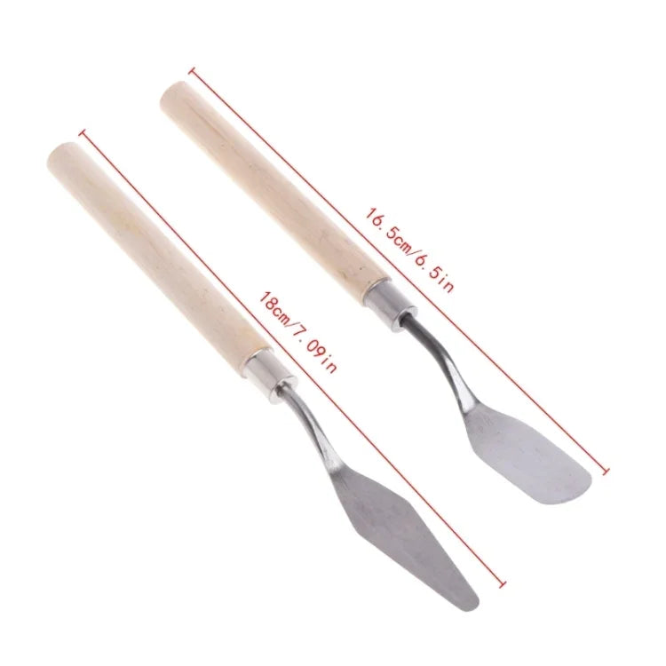 2 Stück Edelstahl-Palettenmesser Spachtel Schaber zum Mischen von Kunst-Ölfarben, 2 STK