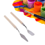 2 Stück Edelstahl-Palettenmesser Spachtel Schaber zum Mischen von Kunst-Ölfarben, 2 STK