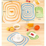 6er-Set Küchenschneidebretter, flexibel, transparent, PP, S (20x14,8cm), M (30,5x23,5cm), L (42x31,5cm)