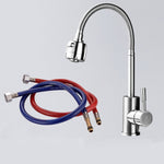 Küchenarmatur mit Spritzschutz, Waschbecken, universell drehbar, Vollkupfer-Verbindung, Kaltwasser, Kaltwasser+50 cm Schlauch, Kaltwasser+60 cm Schlauch, Kaltwasser+80 cm Schlauch, Warm- und Kaltwasser, Warm- und Kaltwasser+60 cm Schlauch, 304 Kaltwasser