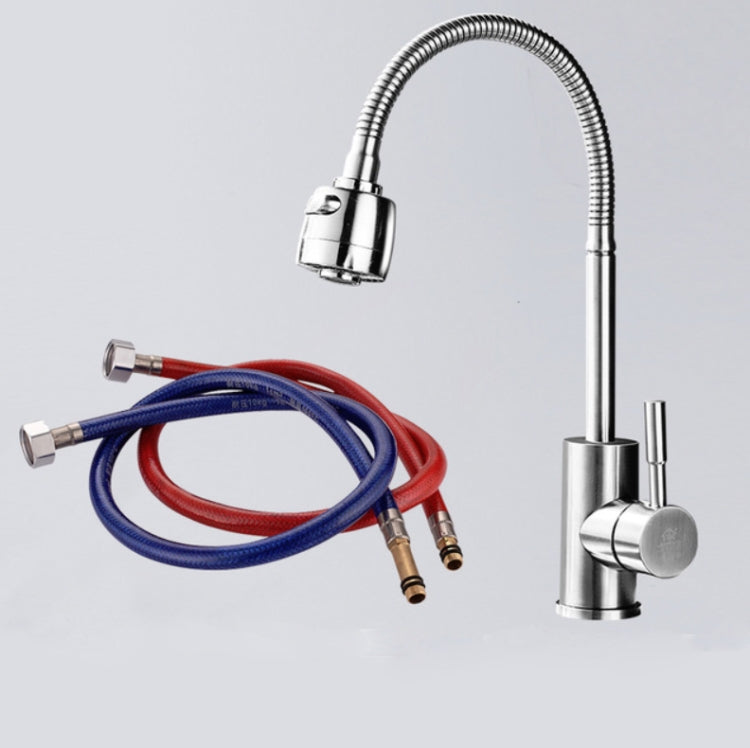 Küchenarmatur mit Spritzschutz, Waschbecken, universell drehbar, Vollkupfer-Verbindung, Kaltwasser, Kaltwasser+50 cm Schlauch, Kaltwasser+60 cm Schlauch, Kaltwasser+80 cm Schlauch, Warm- und Kaltwasser, Warm- und Kaltwasser+60 cm Schlauch, 304 Kaltwasser