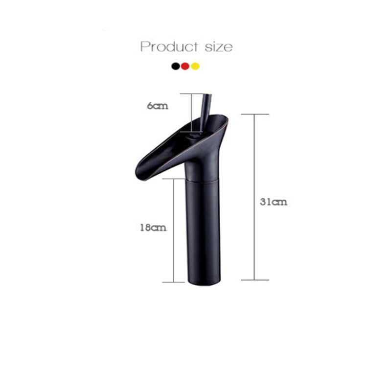 Bad Wasserhahn Waschtisch Wasserfall Warm- & Kaltwasserhahn, 84535-1, 84535 Hoher Typ, 99529 Schwarz