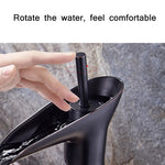 Bad Wasserhahn Waschtisch Wasserfall Warm- & Kaltwasserhahn, 84535-1, 84535 Hoher Typ, 99529 Schwarz