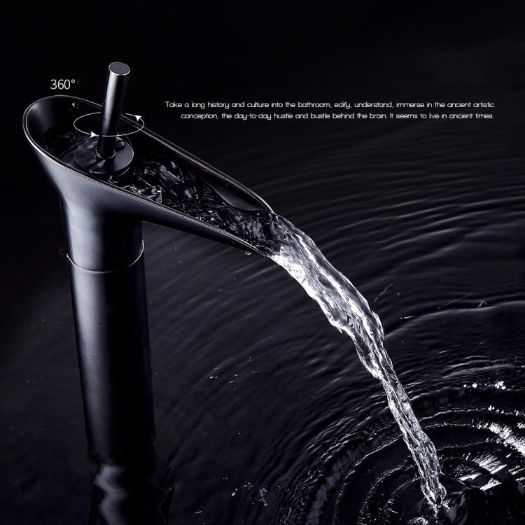 Bad Wasserhahn Waschtisch Wasserfall Warm- & Kaltwasserhahn, 84535-1, 84535 Hoher Typ, 99529 Schwarz