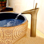 Bad Wasserhahn Waschtisch Wasserfall Warm- & Kaltwasserhahn, 84535-1, 84535 Hoher Typ, 99529 Schwarz