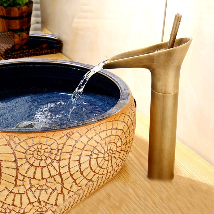 Bad Wasserhahn Waschtisch Wasserfall Warm- & Kaltwasserhahn, 84535-1, 84535 Hoher Typ, 99529 Schwarz