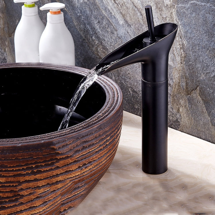 Bad Wasserhahn Waschtisch Wasserfall Warm- & Kaltwasserhahn, 84535-1, 84535 Hoher Typ, 99529 Schwarz