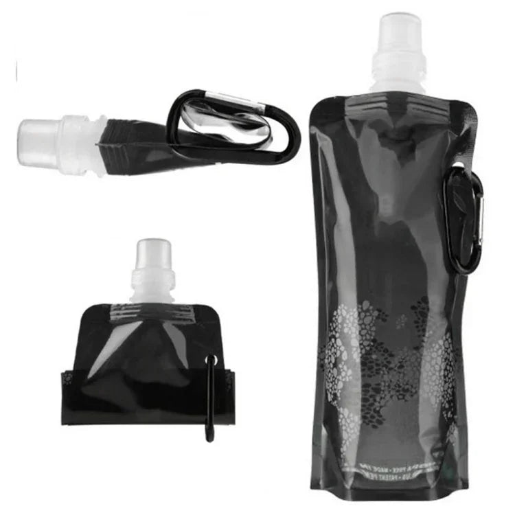 0,5L Tragbare Ultraleichte Faltbare Silikon-Wasserflasche Outdoor-Sportartikel Wandern Camping Weiche Flasche Wasserdichte Tasche