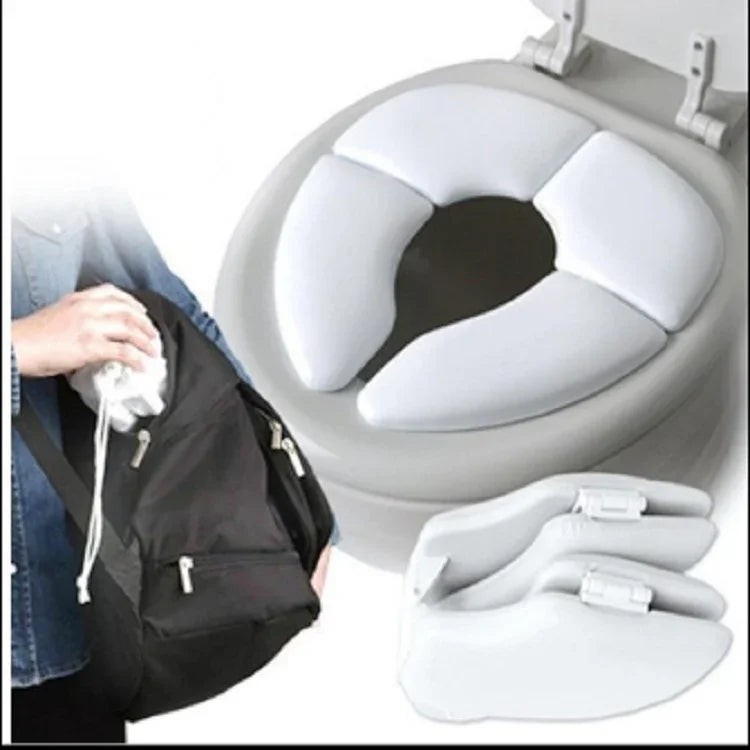 Weiche, hautfreundliche, faltbare Kinder-Toilettensitzauflage für unterwegs, Baby-Reise-WC-Sitz, faltbar, gepolstert, Toilettentraining, WC-Sitz