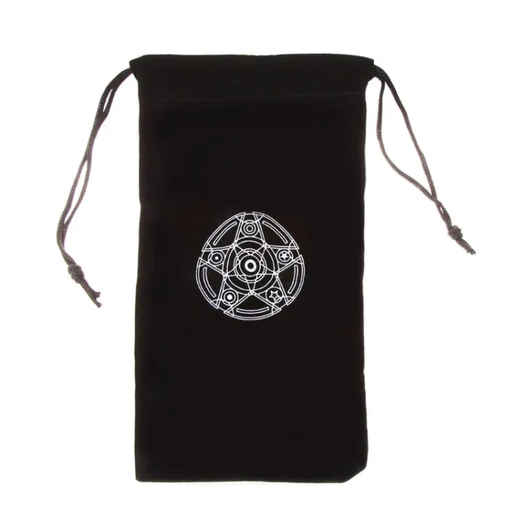 Samtbeutel mit Pentagramm-Tarotkarten, Mini-Verpackung mit Kordelzug für Zuhause, Verpackung mit Kordelzug