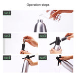 Manueller Soda Siphon CO2-Spender Wasserblasen-Generator Kühles Getränk Cocktail-Soda-Maschine Aluminium Bar DIY Soda Maker, Kapazität: 1L