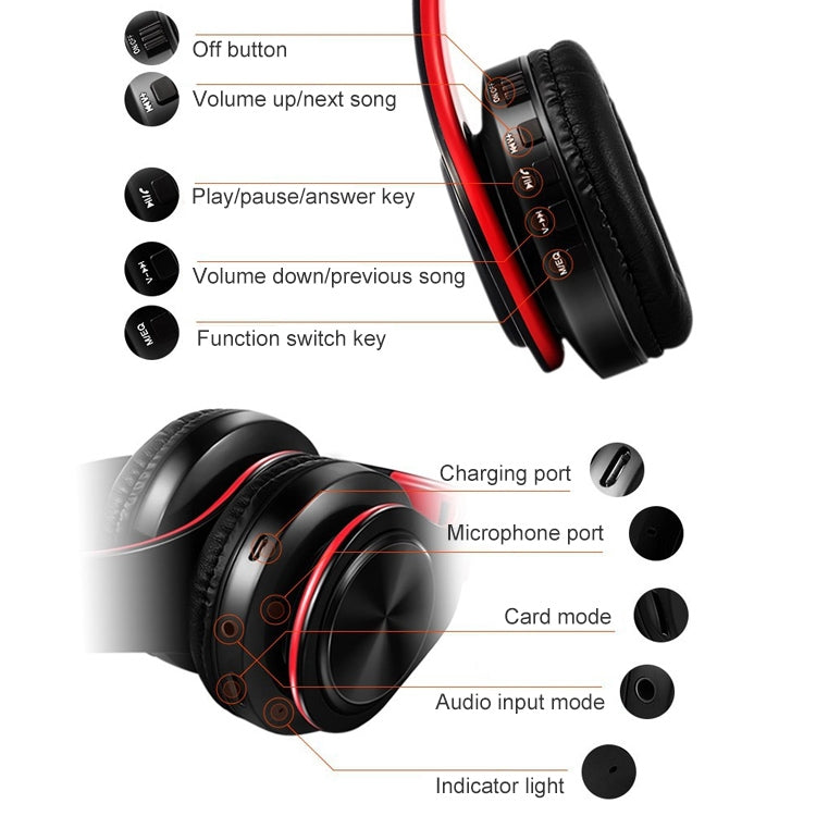 Kopfhörer Bluetooth Headset Ohrhörer Kabellose Kopfhörer Stereo Faltbare Sport Ohrhörer Mikrofon Headset Freisprecheinrichtung MP3 Player