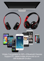HIFI Stereo Kabellose Bluetooth Kopfhörer für Xiaomi iPhone Samsung Tablet, mit Mikrofon, Unterstützt SD Karte & FM