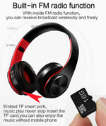 HIFI Stereo Kabellose Bluetooth Kopfhörer für Xiaomi iPhone Samsung Tablet, mit Mikrofon, Unterstützt SD Karte & FM