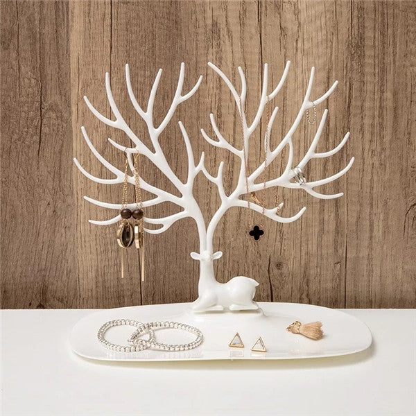 Kreativer Ring in Geweihform Lippenstiftständer Halskette Schmuck Kosmetik Aufbewahrungs-Organizer