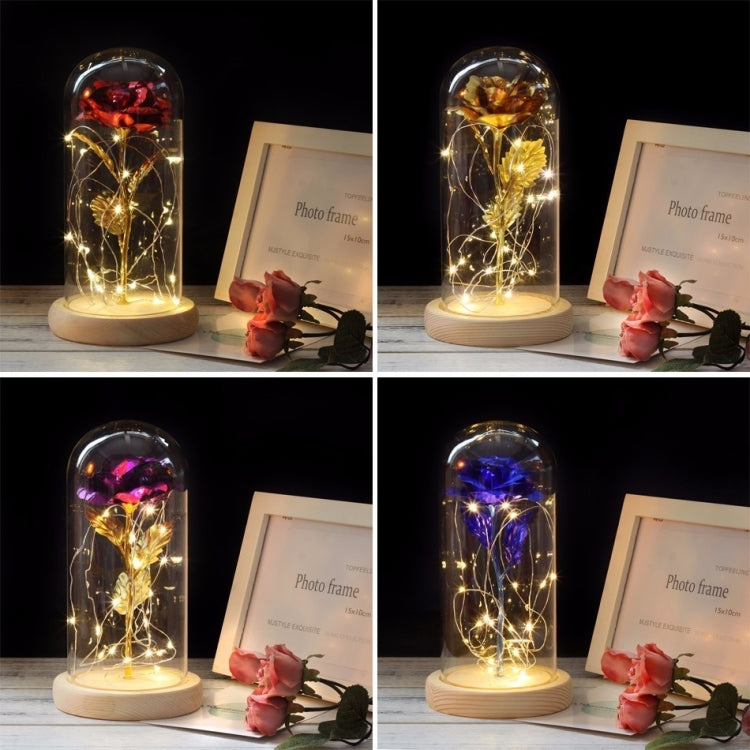 Simulierte Rosenlichter Glasabdeckung Dekorationen Handwerk Valentinstagsgeschenke