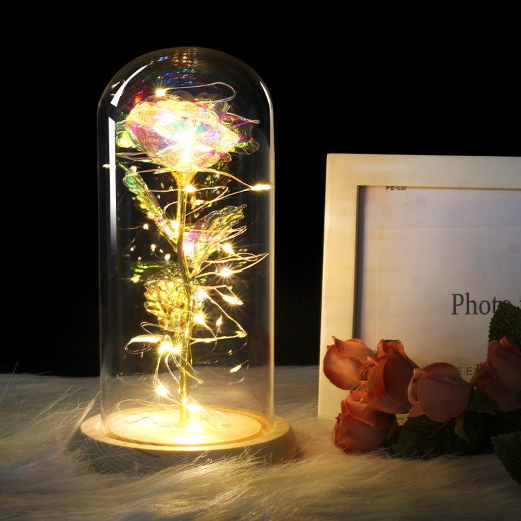 Simulierte Rosenlichter Glasabdeckung Dekorationen Handwerk Valentinstagsgeschenke