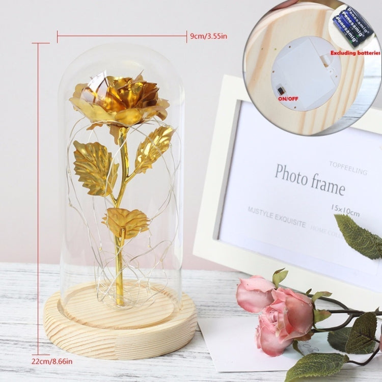 Simulierte Rosenlichter Glasabdeckung Dekorationen Handwerk Valentinstagsgeschenke