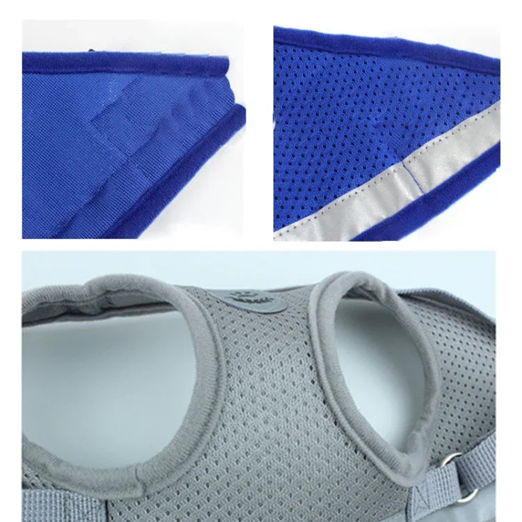 Verstellbare, reflektierende Weste aus Polyester-Mesh mit Führleine für Hunde, Größen: S, M, L, XL