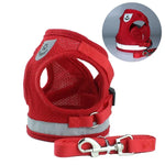 Verstellbare, reflektierende Weste aus Polyester-Mesh mit Führleine für Hunde, Größen: S, M, L, XL