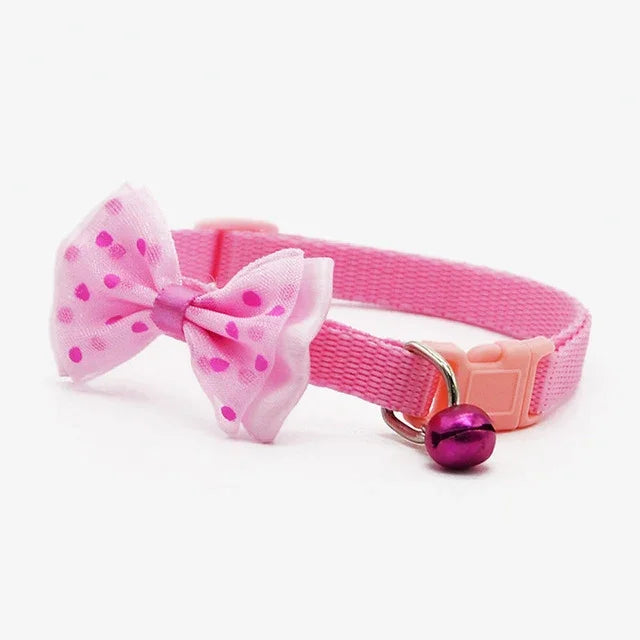 Verstellbares Halsband mit Schleife und Glöckchen für Katzen und Hunde – Haustierbedarf