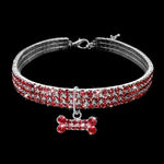 Glitzerndes Strass-Hundehalsband mit Leine für Welpen, Chihuahuas und andere kleine Hunde, Größen L, M, S