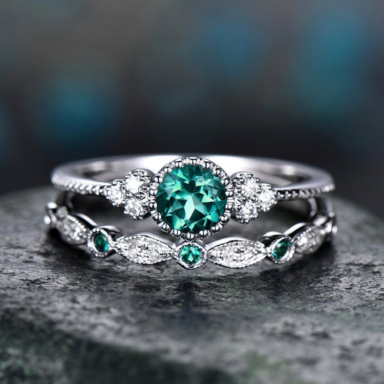 2 Stück/Set Damenmode Zirkon Edelstein Ring, 5, 6, 7, 8, 9, 10