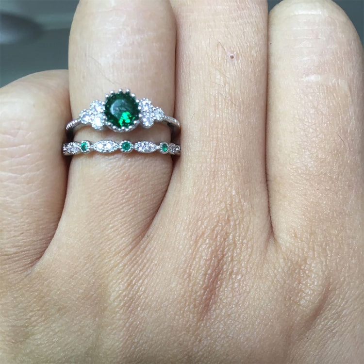 2 Stück/Set Damenmode Zirkon Edelstein Ring, 5, 6, 7, 8, 9, 10
