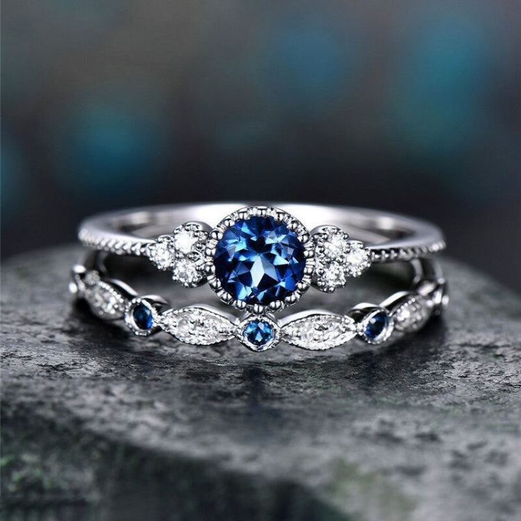 2 Stück/Set Damenmode Zirkon Edelstein Ring, 5, 6, 7, 8, 9, 10