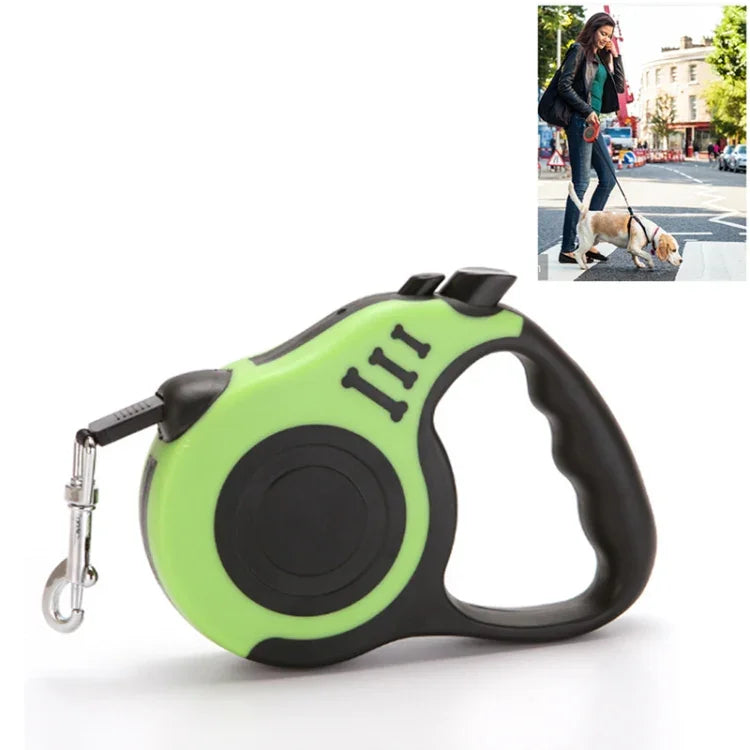 Automatische, flexible Rollleine für Hunde, Welpen und Katzen, 3 m und 5 m, geeignet für kleine und mittelgroße Hunde.