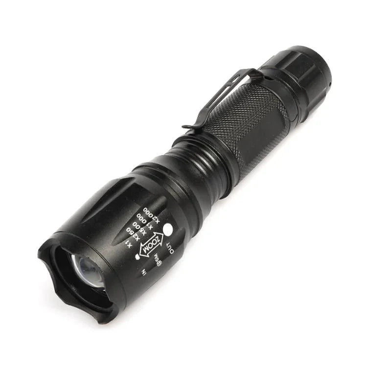T02 Stift-Clip Mini-Taschenlampe T6 Teleskop-Zoom LED-Taschenlampe Outdoor Wasserdicht Weitschuss-Blend-Taschenlampe, T02 Stift-Clip