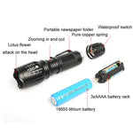 T02 Stift-Clip Mini-Taschenlampe T6 Teleskop-Zoom LED-Taschenlampe Outdoor Wasserdicht Weitschuss-Blend-Taschenlampe, T02 Stift-Clip