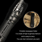 T02 Stift-Clip Mini-Taschenlampe T6 Teleskop-Zoom LED-Taschenlampe Outdoor Wasserdicht Weitschuss-Blend-Taschenlampe, T02 Stift-Clip