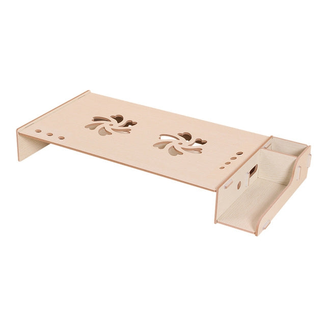 Erhöhter Holz-Computer-Monitorständer Laptop-Regal Schreibtisch-Organizer mit Tastaturschublade, TBD049404601A, TBD049404601B, TBD049404601C, TBD049404601D